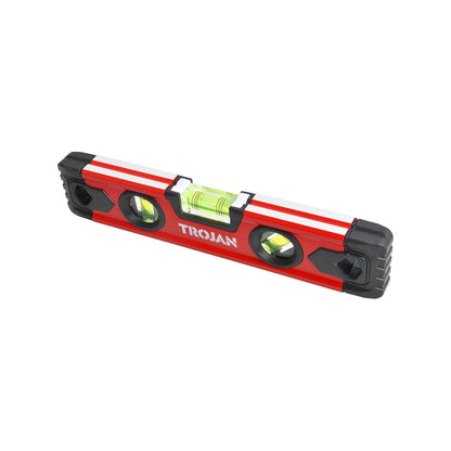 Trojan 240mm Magnetic Stubby Level with Three Vials & Durable Aluminium Frame