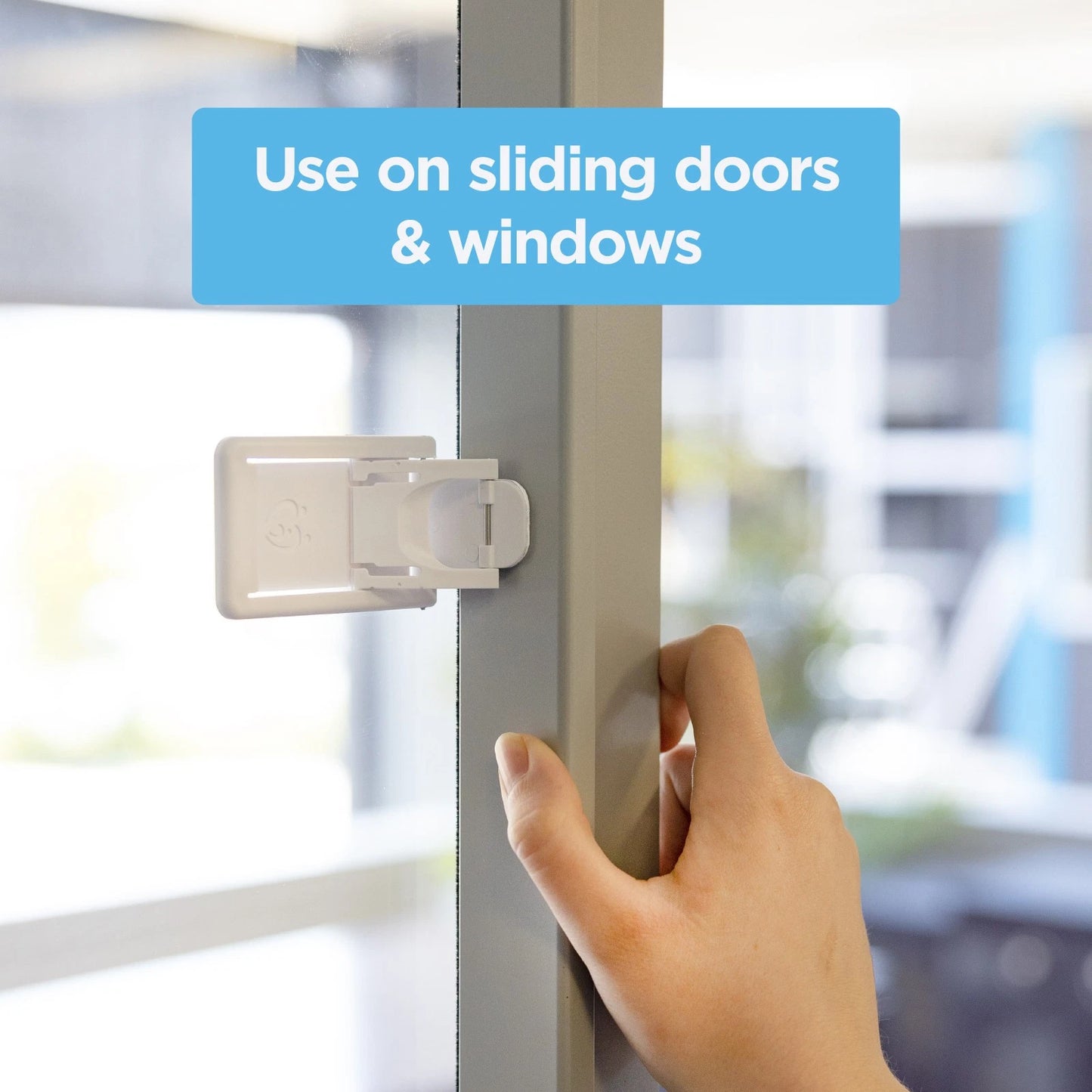 Perma Child Safety Sliding Door & Window Lock 2 Pack - Easy Install, Dual Movement Activation