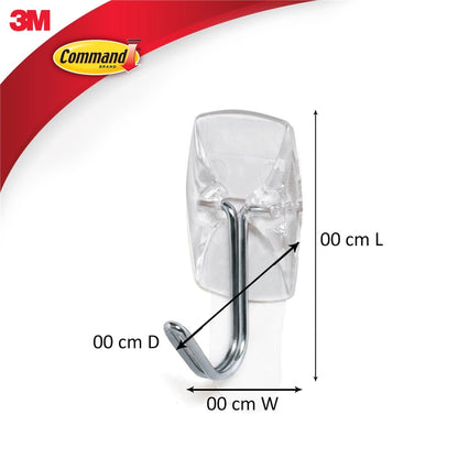 Command™ Small Clear Adhesive Utensil Hooks 9 Pack - Strong Hold, Damage-Free, Versatile Use