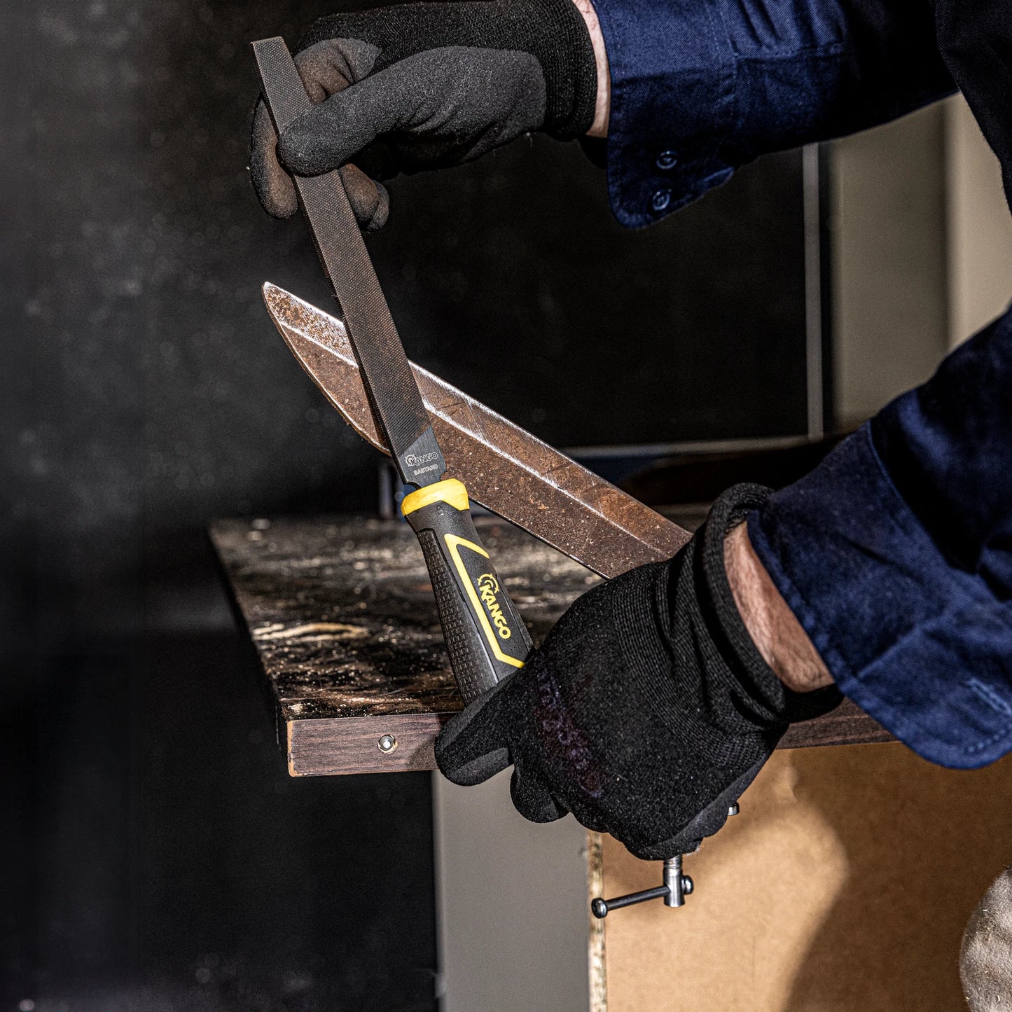 Kango 150mm Triangle Bastard Cut File, Tempered Carbon Steel, Ergonomic Grip, Rust-Resistant