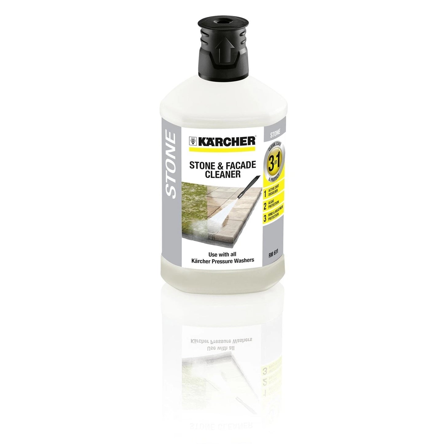 Karcher 1L Stone High Pressure Cleaner - Algae & Dirt Removal, Weather Protection, Versatile Use
