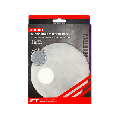 Josco 125mm Microfibre Cutting Pad, Hook & Loop, Coarse Polishing, Universal Fit