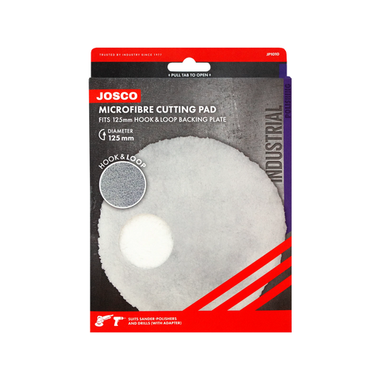 Josco 125mm Microfibre Cutting Pad, Hook & Loop, Coarse Polishing, Universal Fit