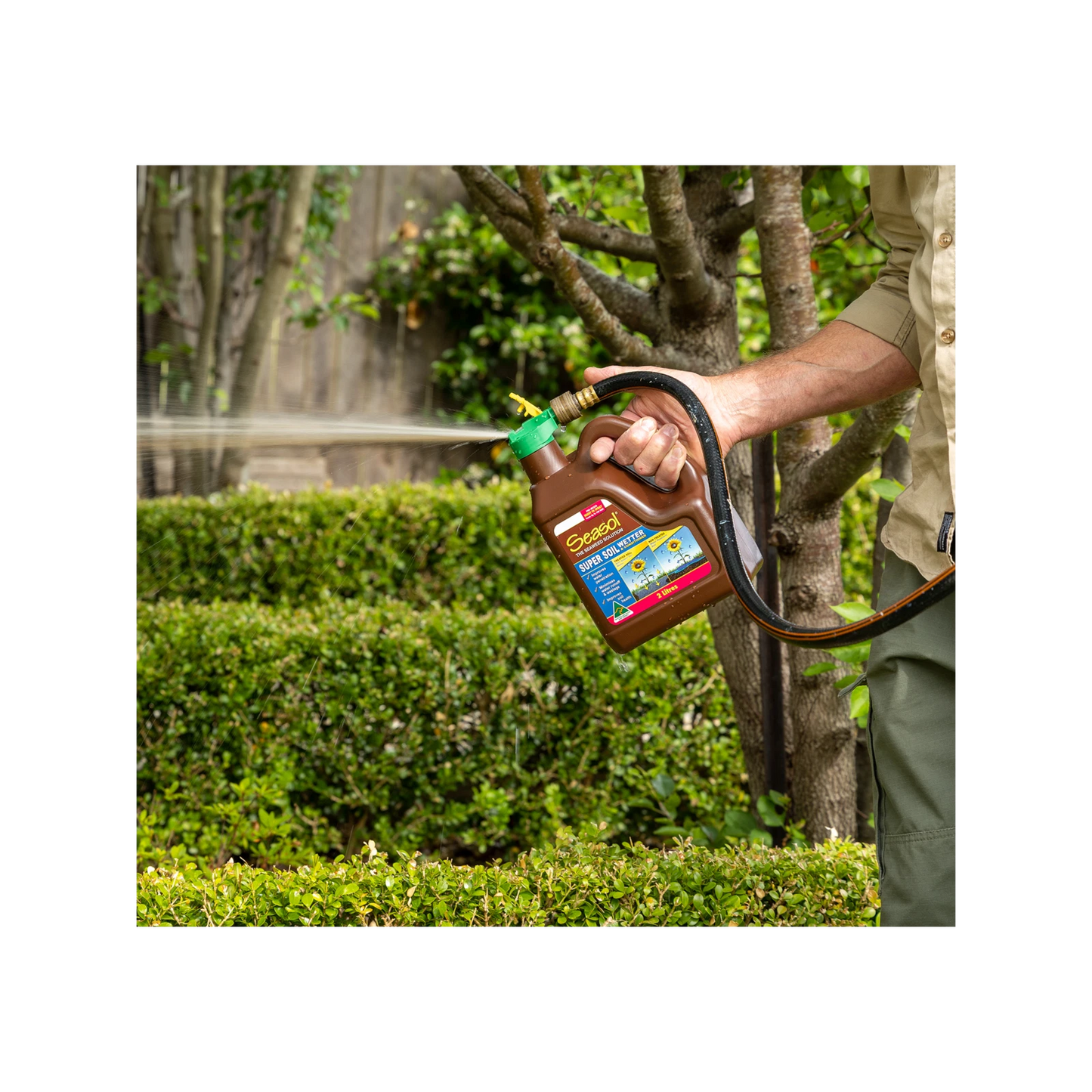 Seasol 2 x 2L Hose-On Soil Wetter & Conditioner Twin Pack - Long-Lasting, Water Efficient