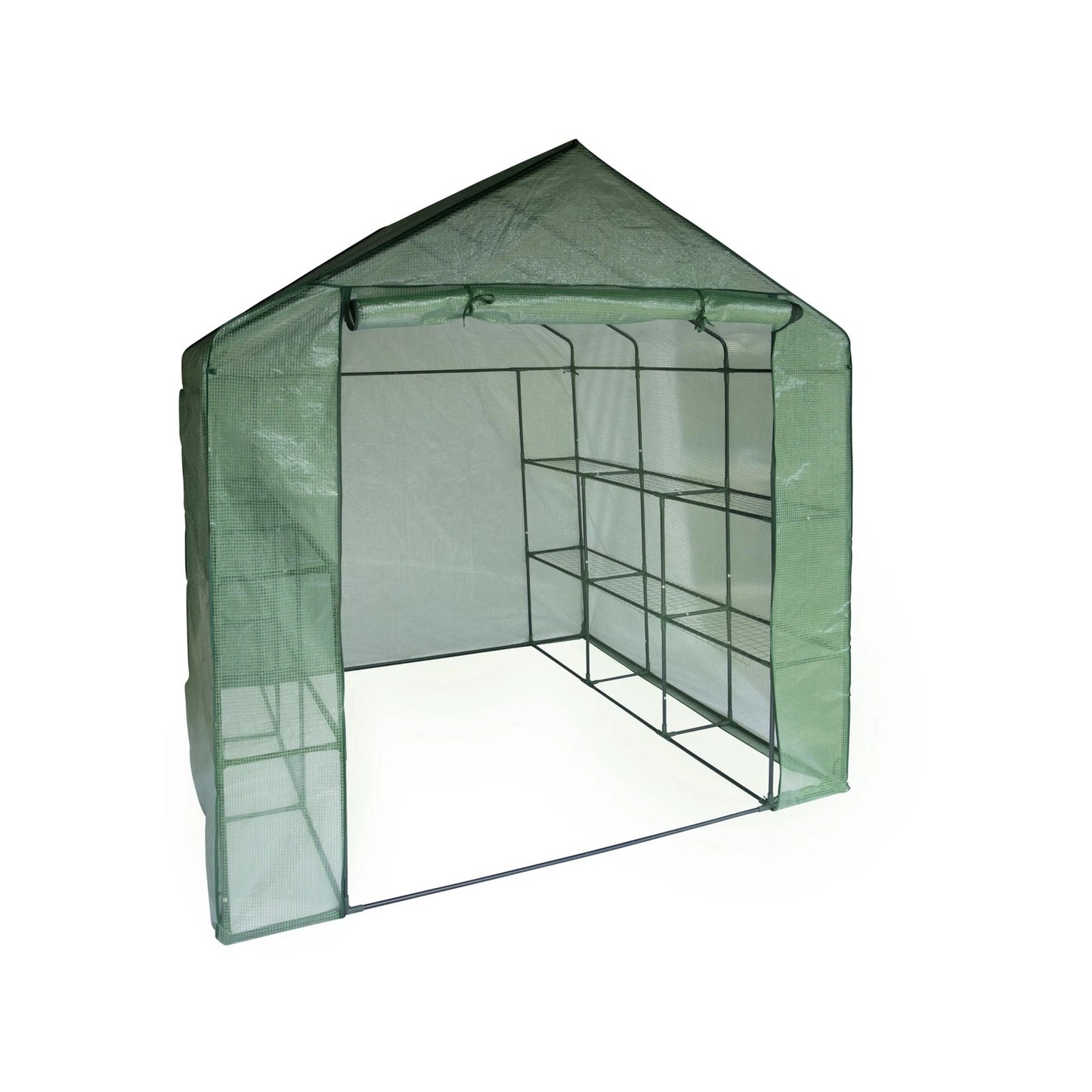 Saxon Large Walk-In Greenhouse 200x200x220cm with Removable Cover & Easy Assembly