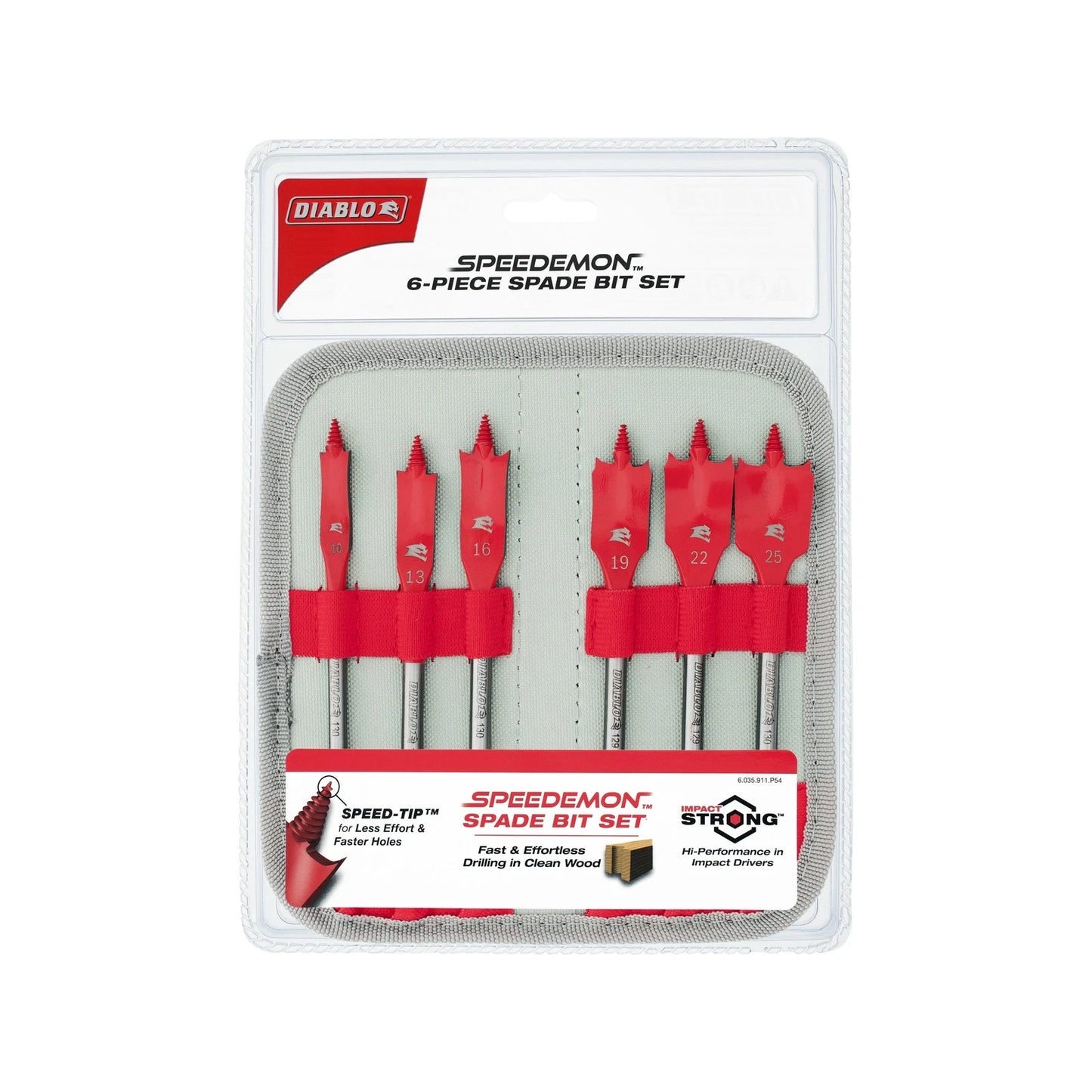 Diablo Speedemon Spade Bit Set 6-PC, SPEED-TIP™ Design, Impact Strong™ Construction
