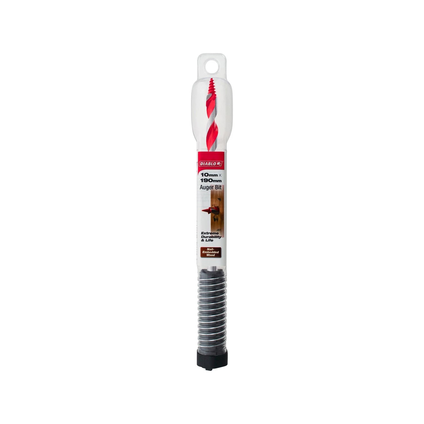 Diablo 10 x 190mm Auger Bit with Dura-Tip™ for Nail-Embedded Wood Drilling