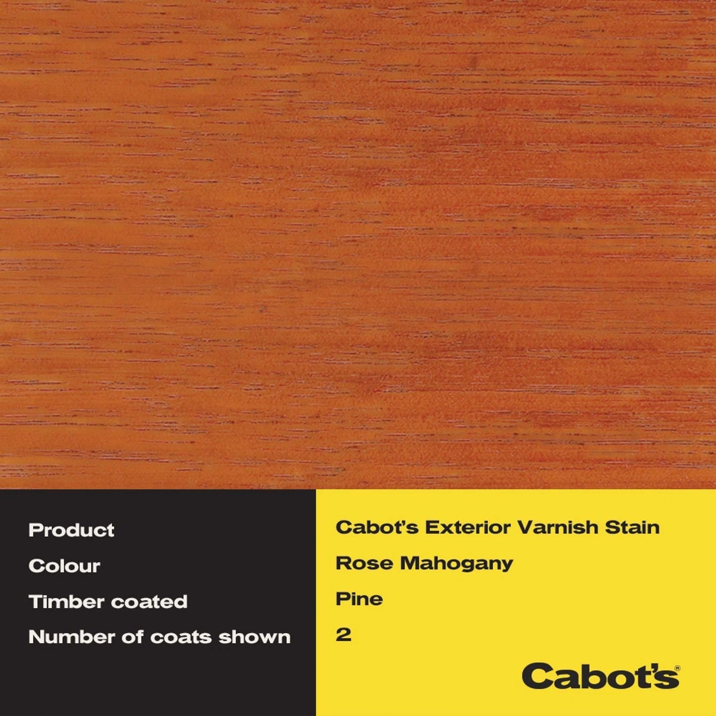 Cabot's 2L Rose Mahogany Exterior Varnish Stain - Semi-Transparent, UV & Mould Resistant