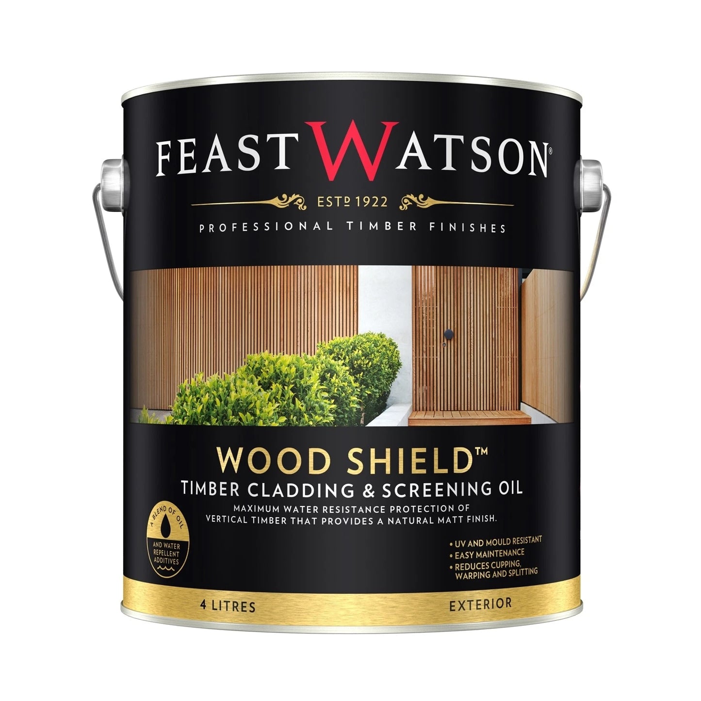 Feast Watson 4L Walnut Wood Shield Oil - Water, UV & Mould Resistant Timber Protection