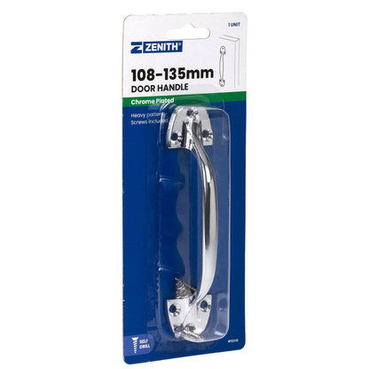 Zenith Chrome Plated Heavy Duty Door Handle 108-135mm, Polished Finish, Zinc Alloy