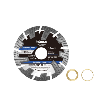 Kango 105mm Segmented Turbo Diamond Saw Blade - Durable, Fast Cuts, Versatile for Hard Materials