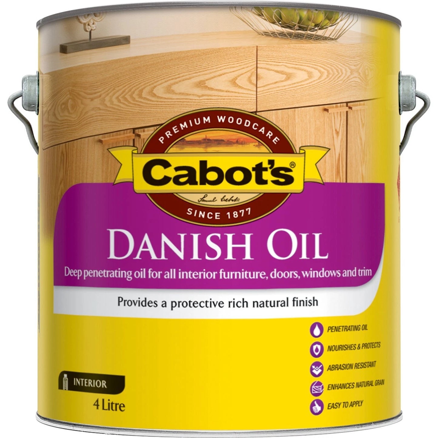 Cabot's 4L Clear Danish Oil - Interior Timber Protection, Natural Matte Finish