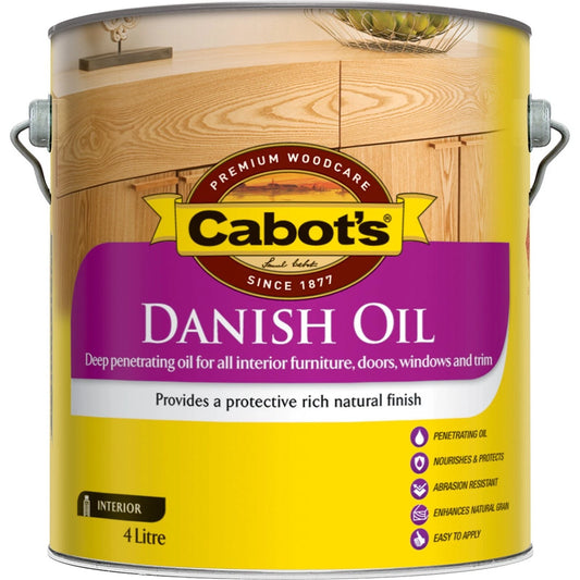 Cabot's 4L Clear Danish Oil - Interior Timber Protection, Natural Matte Finish
