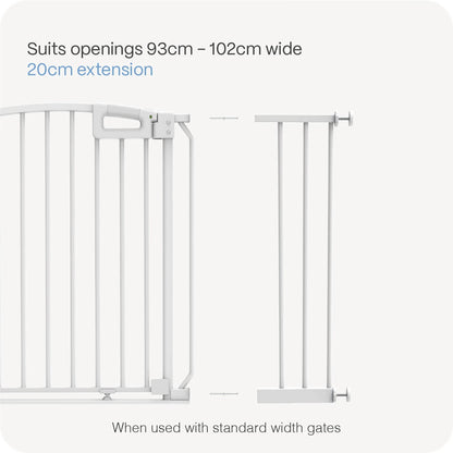 Perma Child Safety 20cm White Steel Baby Gate Extension for Kids & Pets