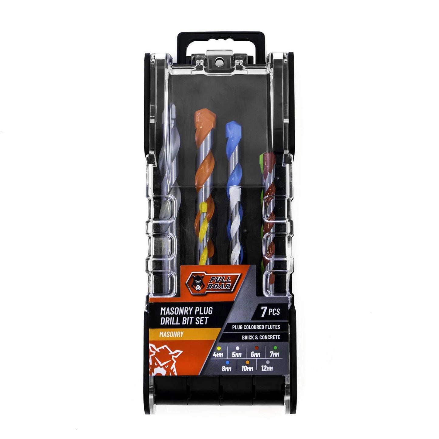 Full Boar 7 Piece Masonry Drill Bit Set with TCT Tips & Storage Case