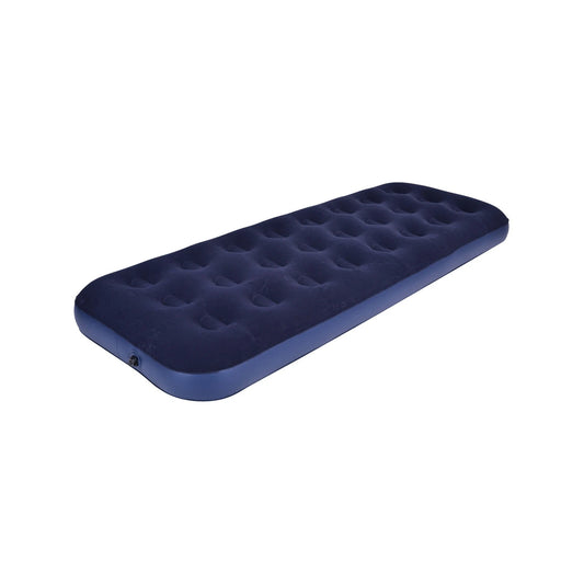 All Set Blue Single Flocked Airbed - Strong Vinyl, Rapid Inflation, Indoor/Outdoor Use