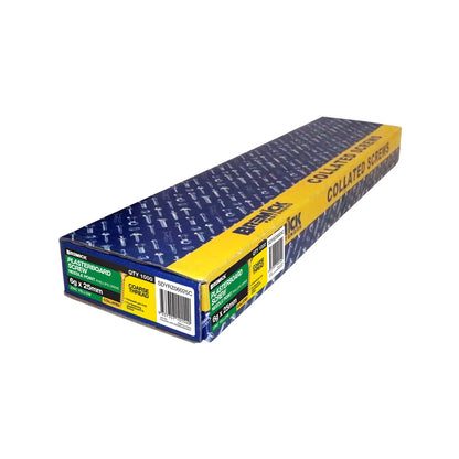 Bremick 6g x 25mm Zinc Yellow Coarse Collated Screws, 1000 Pack, Bugle Head, Needle Point