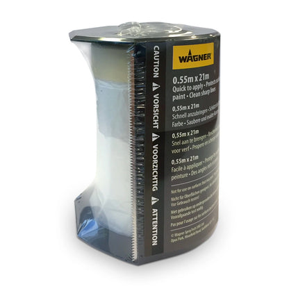 Wagner Mask-It Masking Tape System with Dispenser, 55cm x 21m Plastic Drop Cloth