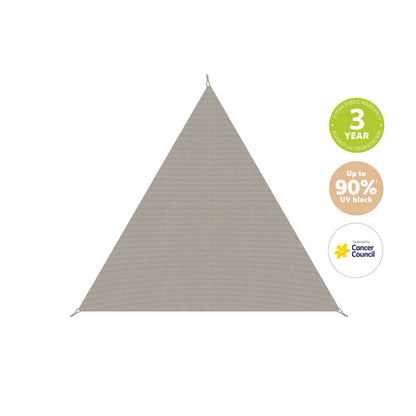 Coolaroo 3m Triangle Riverstone Shade Sail, 90% UV Block, Cancer Council Endorsed