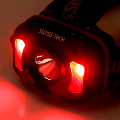 SWISS+TECH 550lm Rechargeable LED Headlamp, 6 Modes, Water-Resistant, Long Battery Life