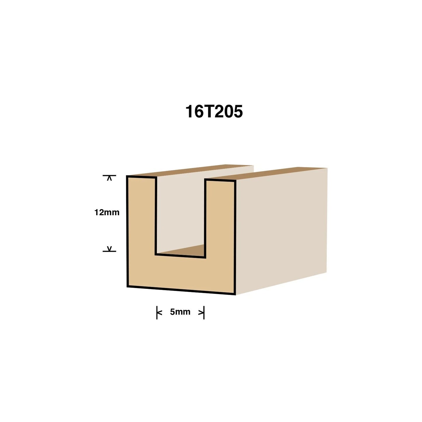 Ultra 6.4 x 5mm Tungsten Carbide Straight Router Bit for Standard Routers
