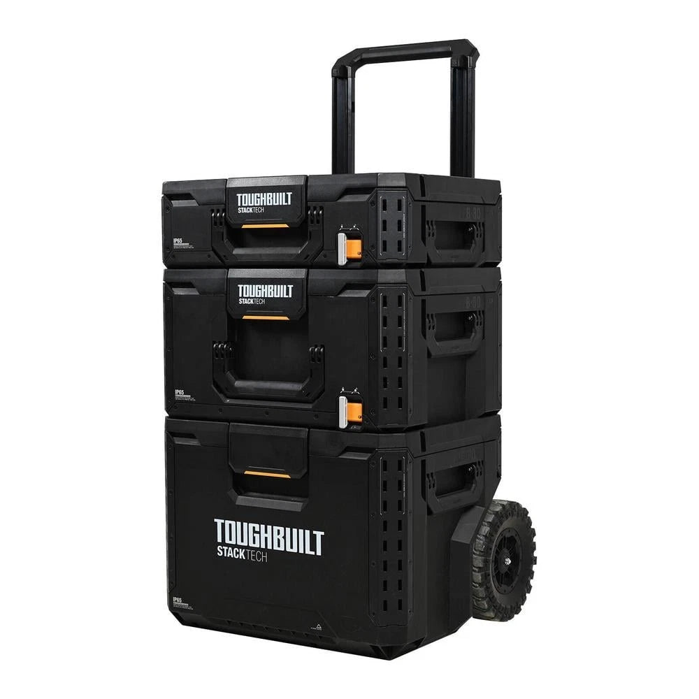 ToughBuilt StackTech 3 Piece Combo: Modular Storage, IP-65 Resistant, Telescopic Handle