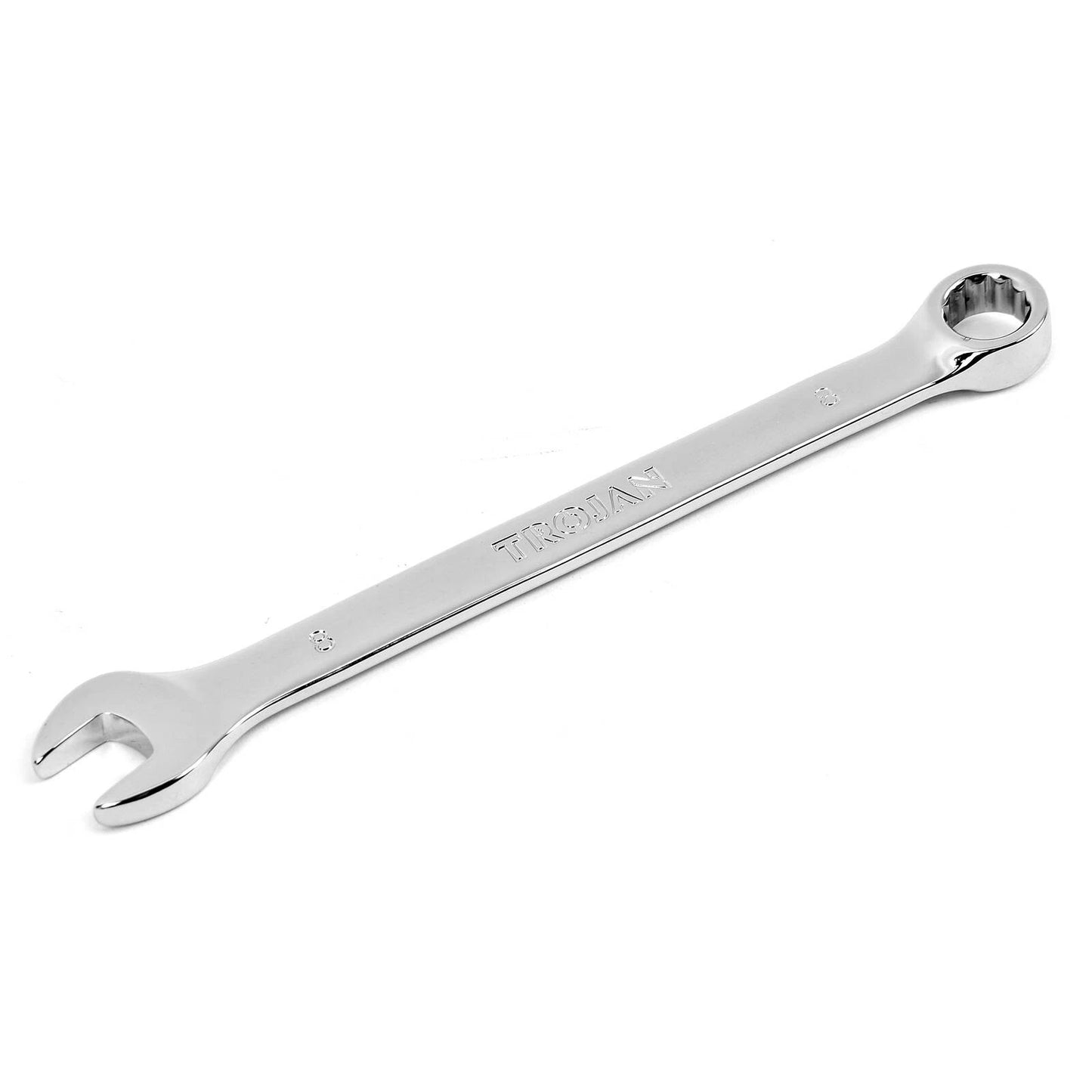 Trojan 8mm Combination Spanner, Chrome Vanadium, 12 Point Ring, Open End, Lifetime Warranty