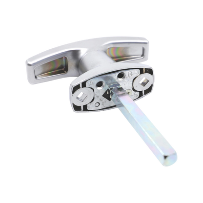 Liftaway Front Fix T-Handle Satin Silver Lockable Garage Door Handle with Keys