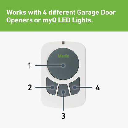 Merlin Four Button Wall Mount Remote Control for Garage Doors, Compatible with Merlin & Chamberlain