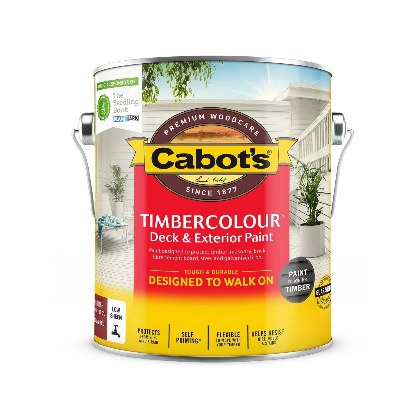 Cabot's 2L Indian Red Timbercolour Deck & Exterior Paint, UV & Mould Resistant