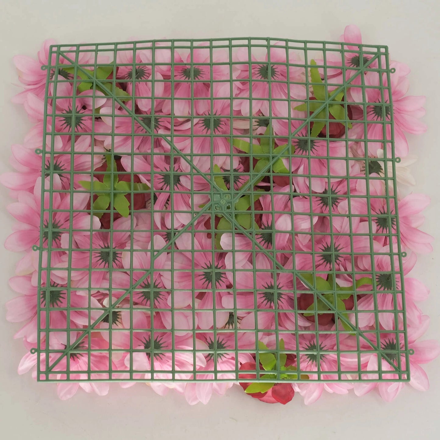 UN-REAL Dahlia & Rose Flower Hedge Tile 50x50cm, Realistic, Maintenance-Free Decor