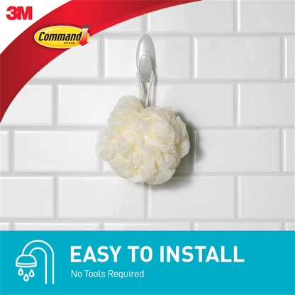 Command™ Large White Adhesive Towel Hook - Damage-Free, Water Resistant, 2.2kg Capacity