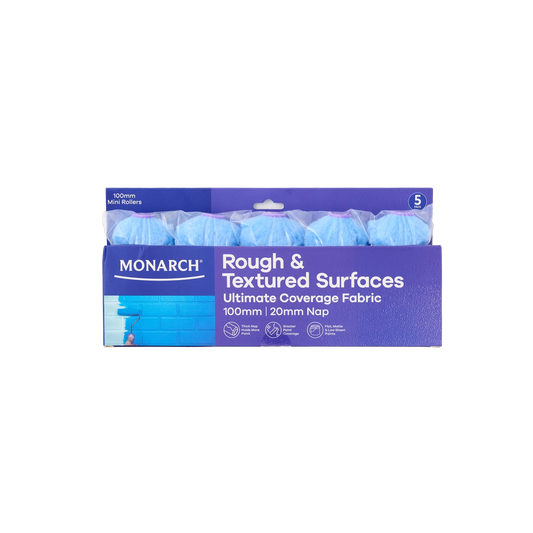 Monarch Mini Roller 100/20mm Nap Ultimate Coverage Fabric 5 Pack for Rough Surfaces