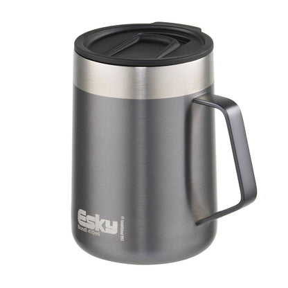 Esky Grey Bondi Travel Mug 414ml - Double Wall Insulation, Splashproof Lid, Handle