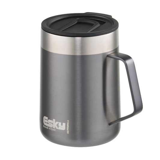 Esky Grey Bondi Travel Mug 414ml - Double Wall Insulation, Splashproof Lid, Handle