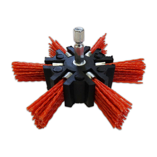 Josco 100mm Abrasive Nylon Fan Grinder Brush for Paint Removal & Timber Finish