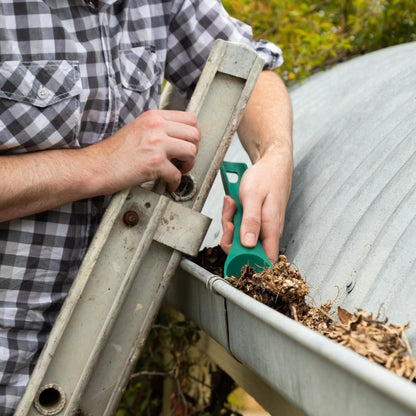 Cyclone Poly Gutter Scoop - Lightweight, Durable, Extra Long Handle, Drainage Holes, Lifetime Guarantee