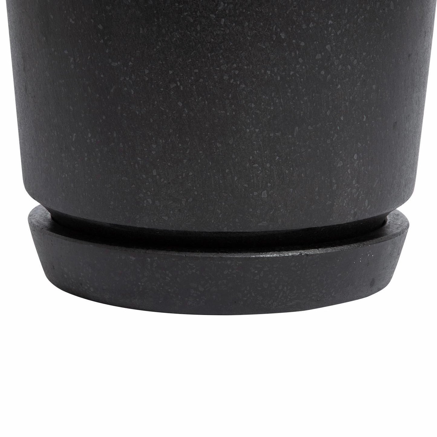 Northcote Pottery Black Terrazzo Look Saucer 47x47cm, Durable Fibreclay, Weather Resistant