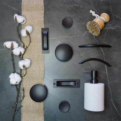 Lane Matte Black Bow Handle - Zinc, 128mm, Easy Install, Modern Design