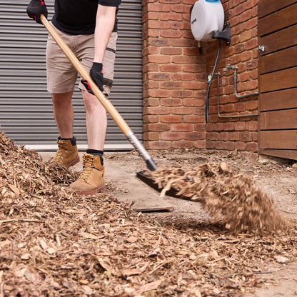 Trojan Square Mouth Shovel, Carbon Steel Blade, Long Timber Handle, Lifetime Guarantee