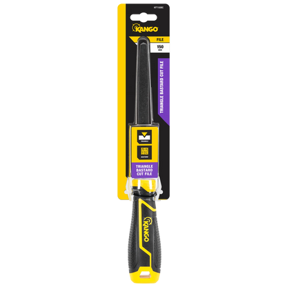 Kango 150mm Triangle Bastard Cut File, Tempered Carbon Steel, Ergonomic Grip, Rust-Resistant