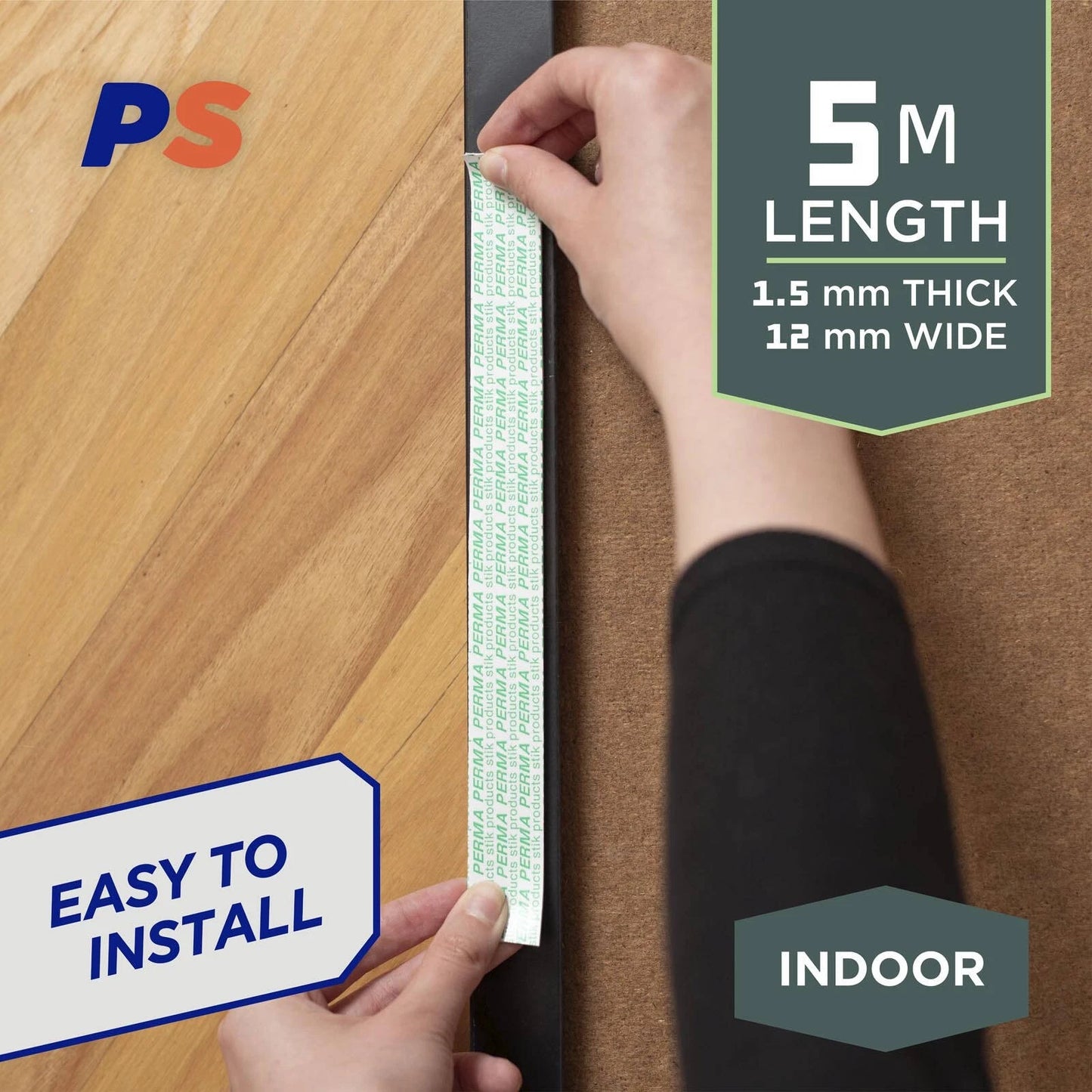 Permastik Indoor Mounting Tape 12mm x 5m - Strong Adhesion, No Drilling, Foam, White