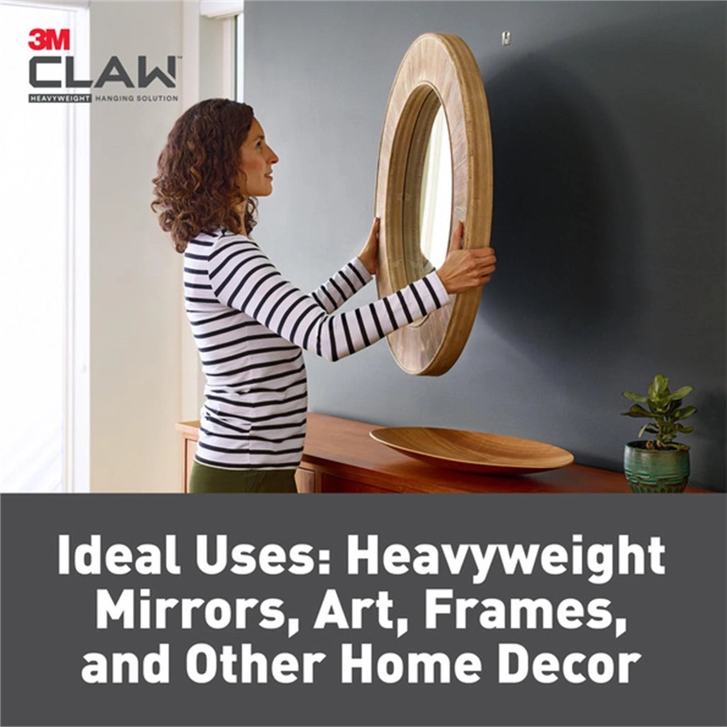 3M Claw 20kg Heavyweight Hanging Solution - 3 Pack, No Tools Needed, Stainless Steel