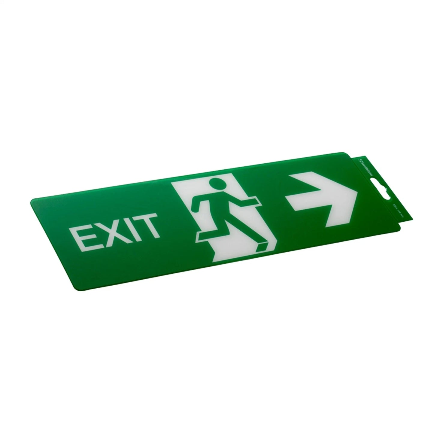 Sandleford Plastic Exit Right Sign 330x110mm, Adhesive, Weather Resistant, Green