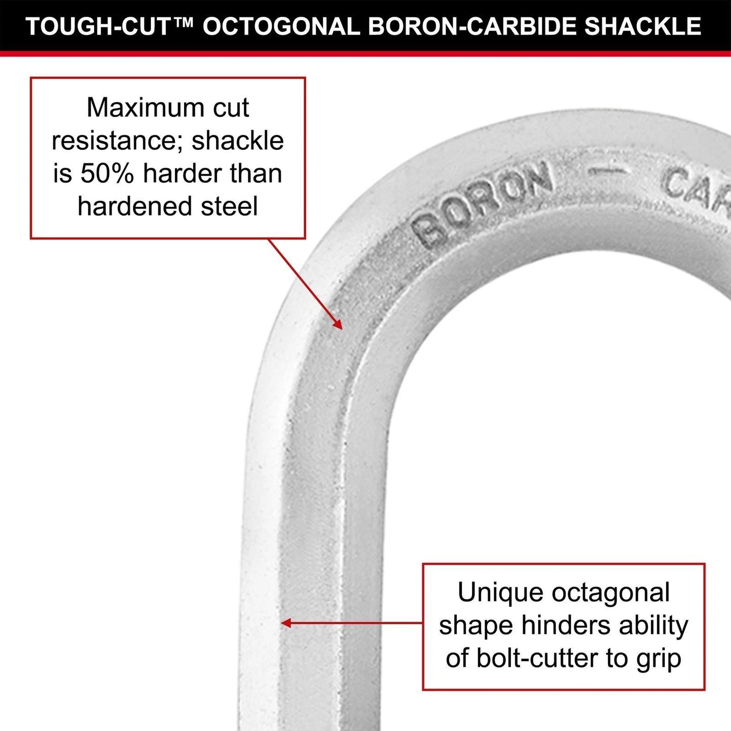 Master Lock 51mm Magnum Padlock, 38mm Long Shackle, Boron-Carbide, Weather-Resistant