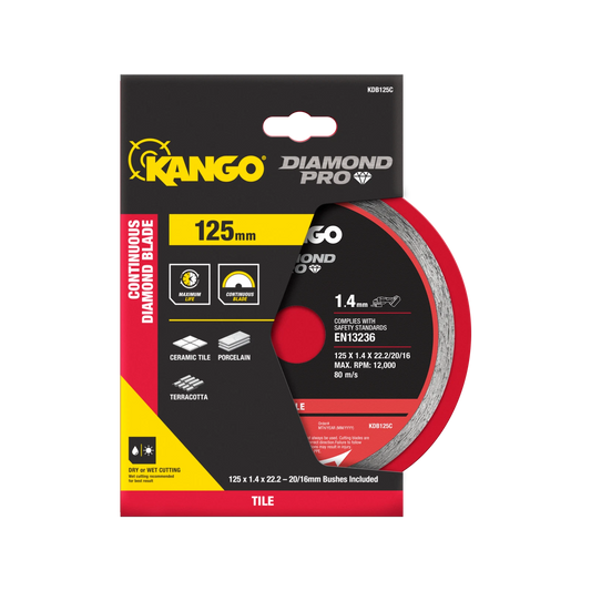 Kango 125mm Continuous Diamond Saw Blade for Tiles, Ceramics, Marble - Smooth, Durable Cuts