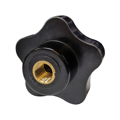 Richmond M10 Hand Nut - Black Bakelite Head, Brass Insert, Five Lobes Design, 50mm Diameter