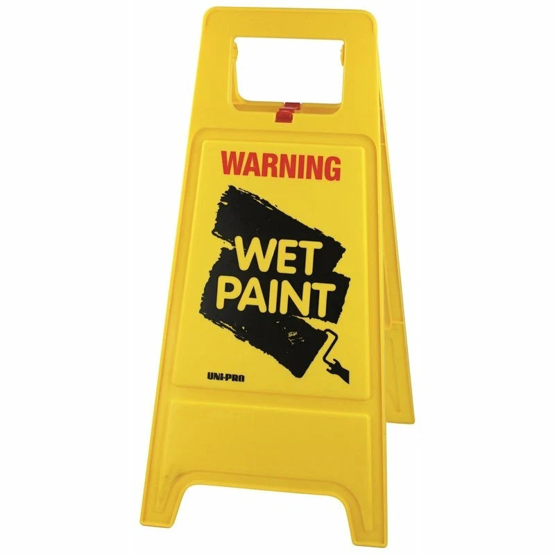 UNi-PRO Wet Paint Warning Sign Bright Yellow A-Frame Safety Sign
