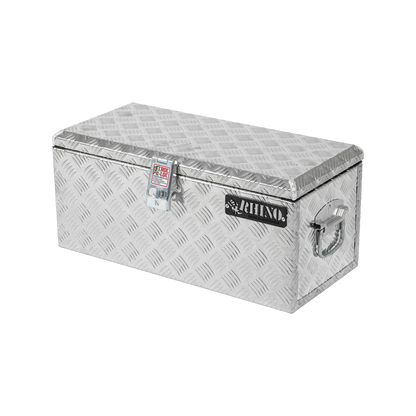 Rhino Aluminium Checkerplate Tool Box 610x280x270mm, Croc-Loc Lock, Weather Resistant