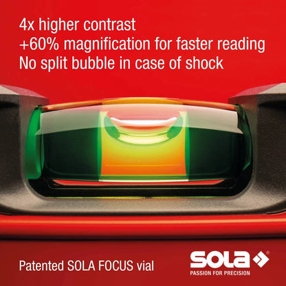 SOLA Spirit Level 120cm - Patented Vial, Aluminum, 30-Year Guarantee